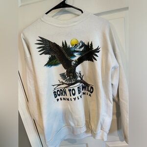 Born to be Wild White Graphic Men's Sweater